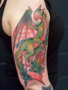 tatuointi-lohikaarme-fantasia-ohdake-neotraditional